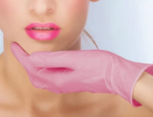 100x RÓŻ Rękawice RĘKAWICZKI nitrylowe NITRYLEX S