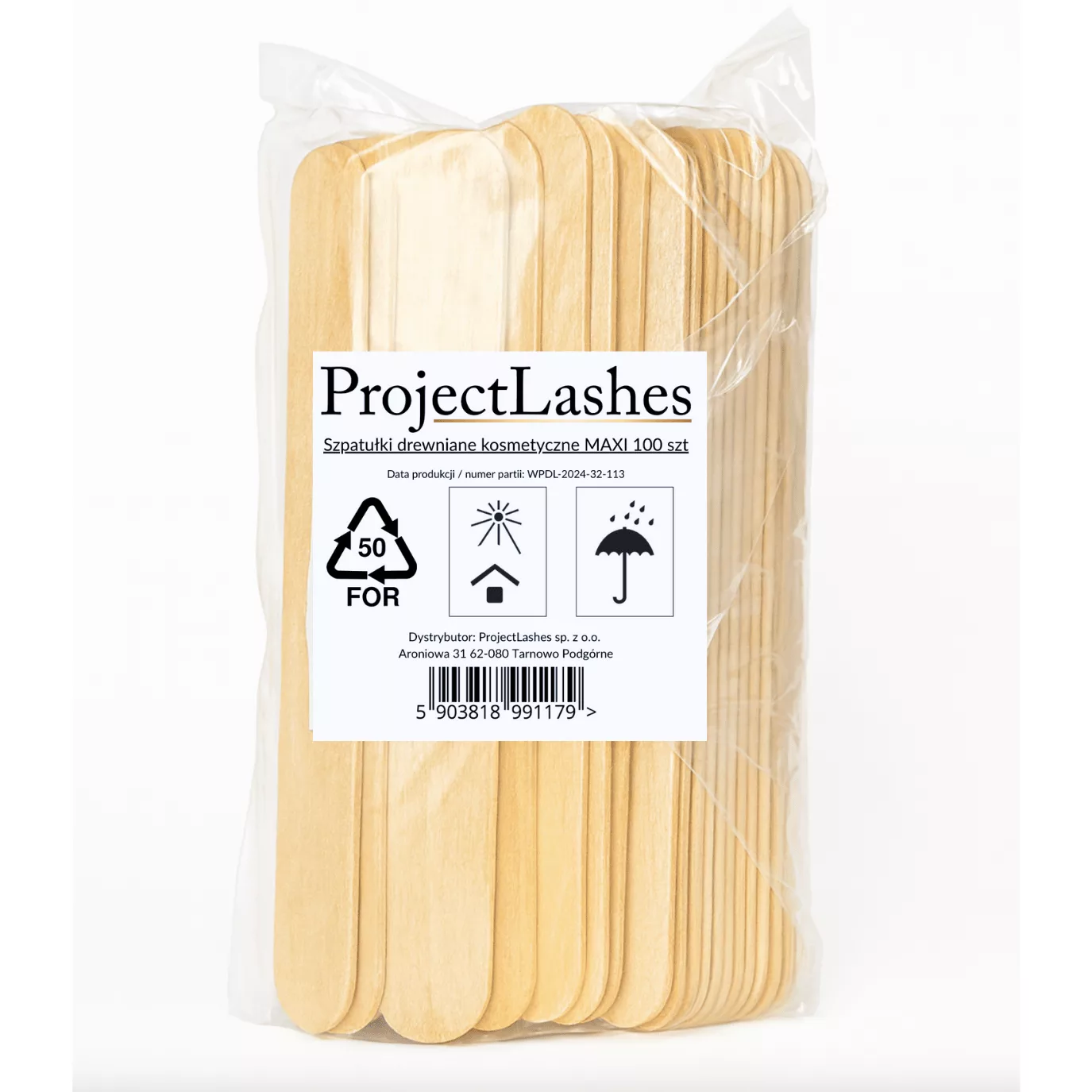 100x Szpatułki patyczki drewniane do wosku i depilacji WĄSKIE