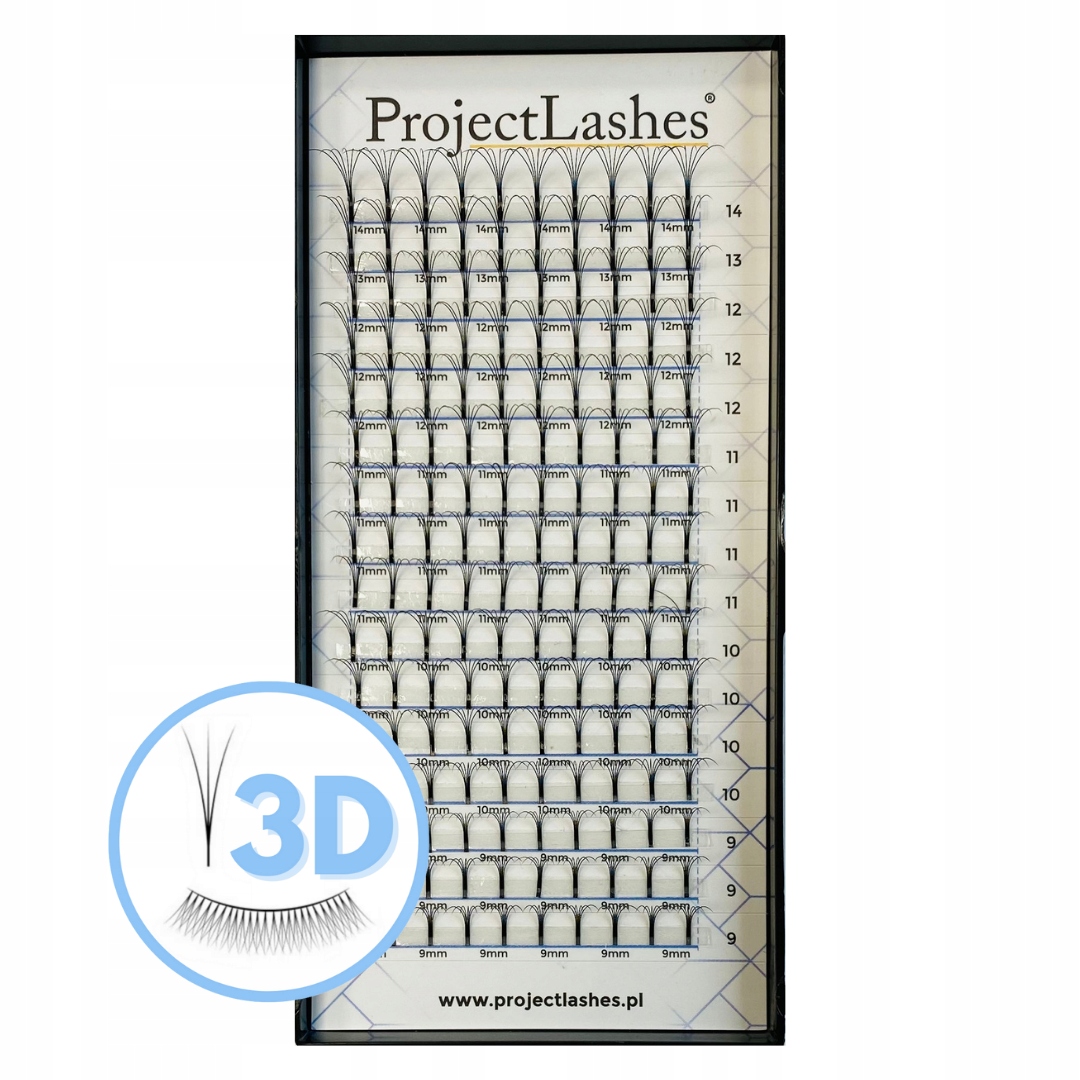 GOTOWE KĘPKI RZĘSY ProjectLashes C 0,07 MIX 3D