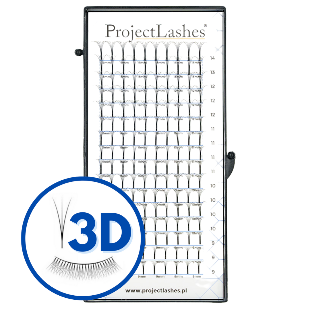 GOTOWE KĘPKI RZĘSY ProjectLashes D 0,07 MIX 3D