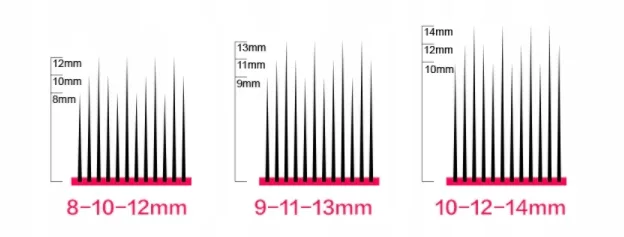 Rzęsy speed NAGARAKU Auto kępki D 0,03 9-11-13mm