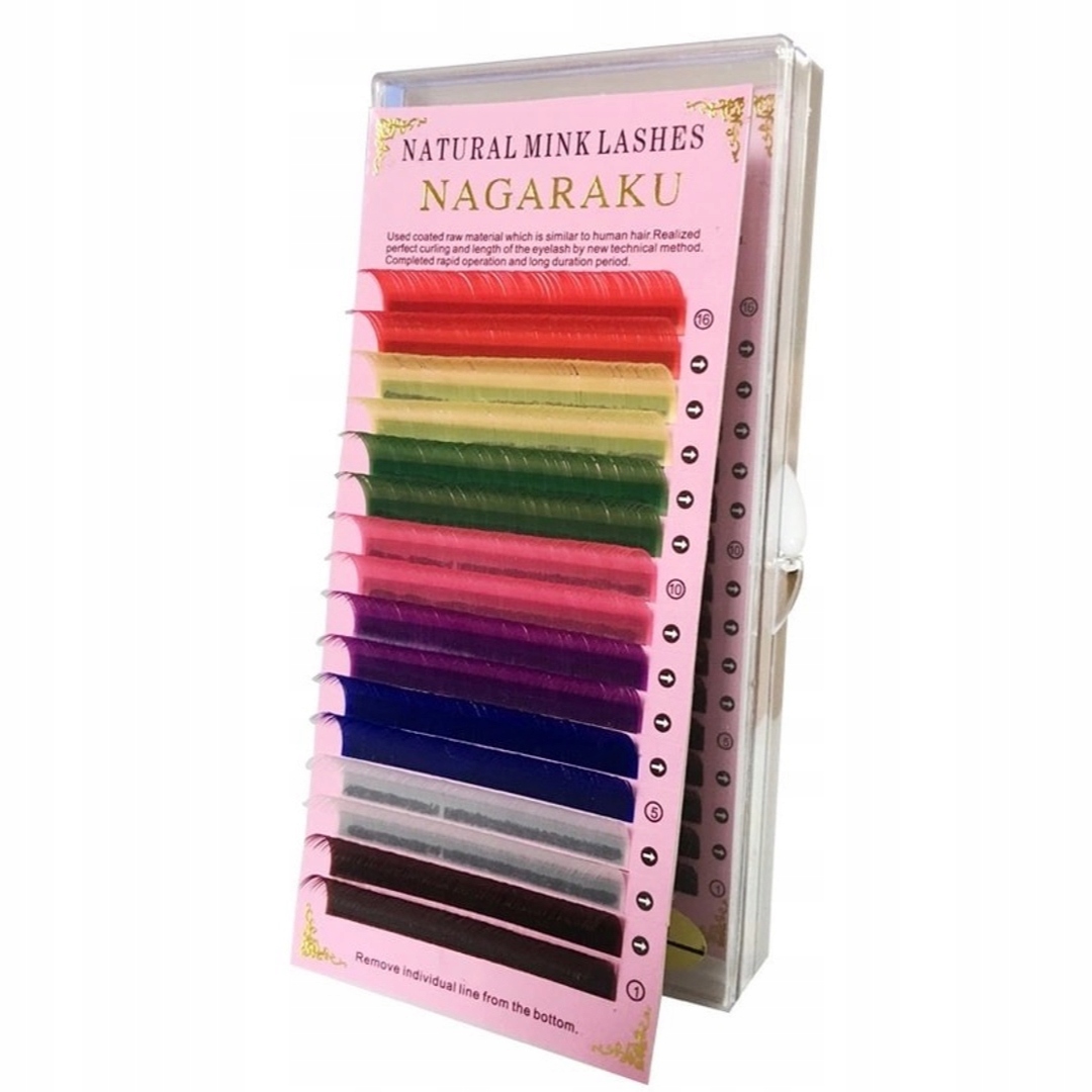 Rzęsy Kolorowe NAGARAKU Mink C 0,10 12mm 16 pasków