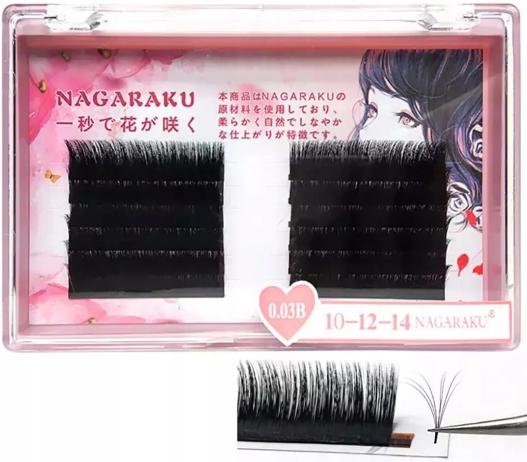 Rzęsy speed NAGARAKU Auto kępki D 0,03 9-11-13mm
