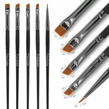 5x Pędzelek Skośny Pędzel Do Brwi Nakładania Henny ProjectLashes