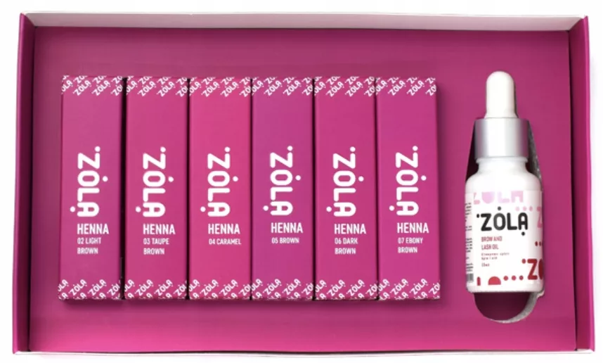 HENNA do brwi i rzęs ZOLA Brow Box 10 g. zestaw