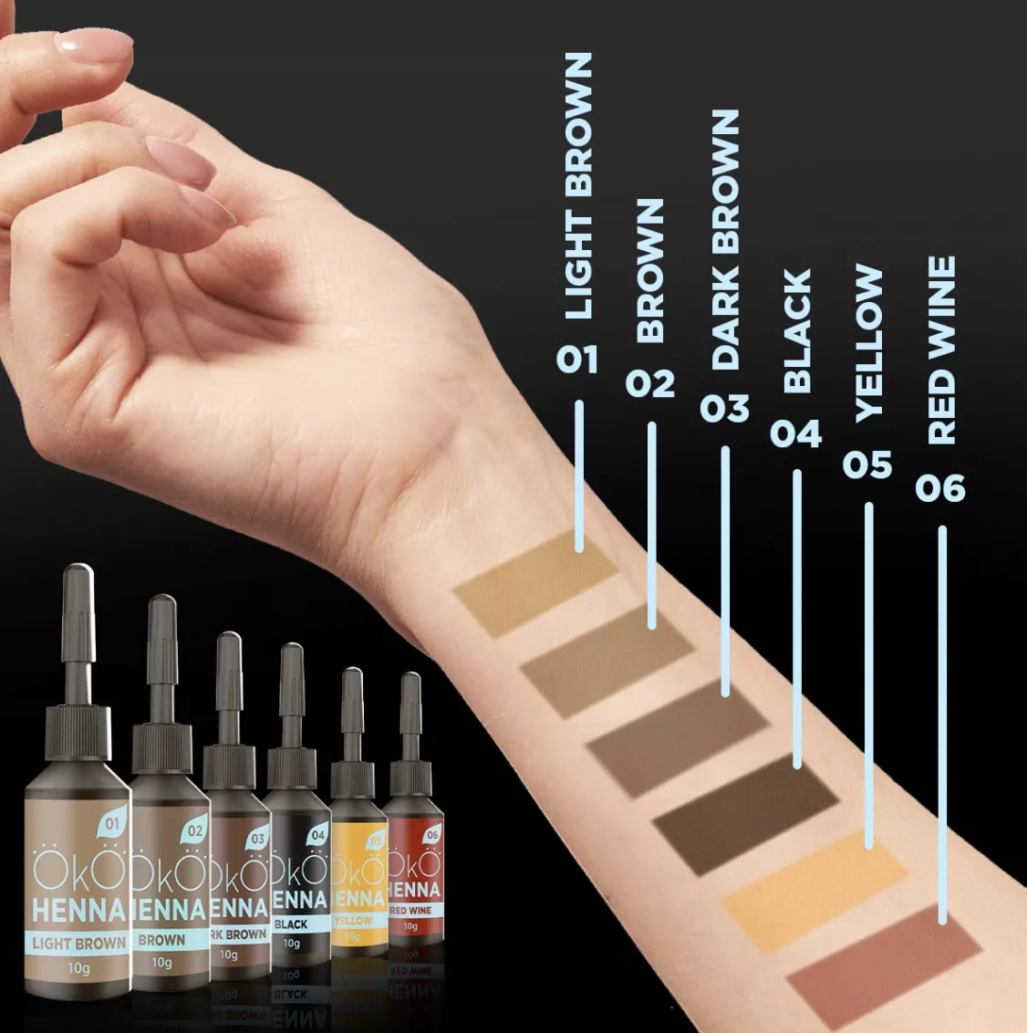 Henna pudrowa do brwi OkO #02 Brown 10g
