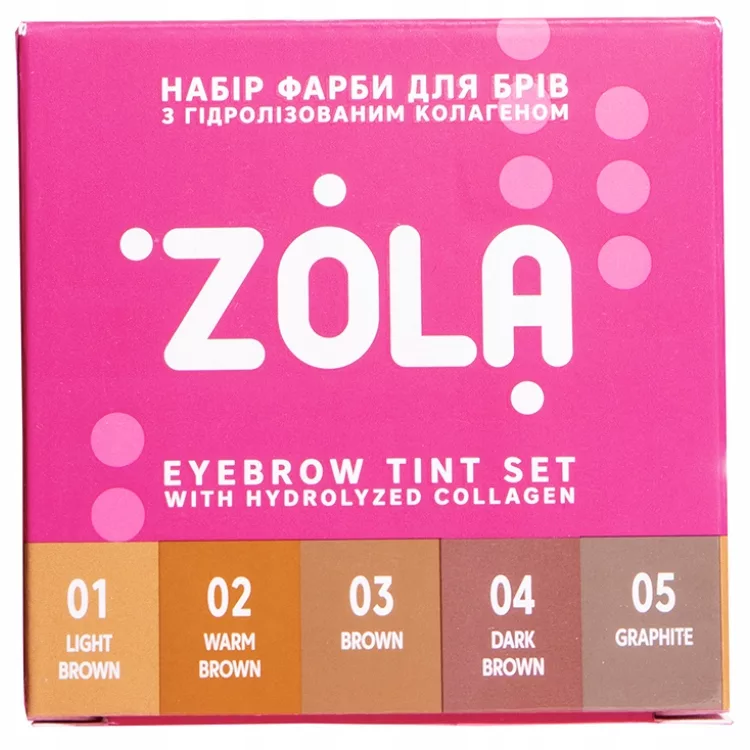 Zestaw Farby Do Brwi ZOLA 5 Kolorów + Utleniacz