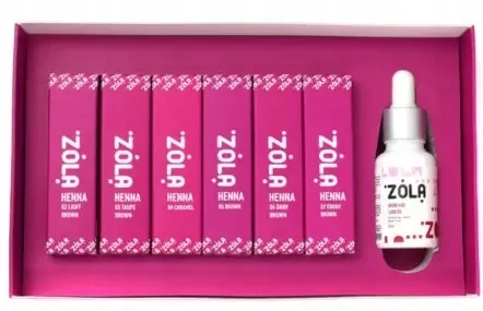HENNA do brwi i rzęs ZOLA Brow Box 5 g. zestaw