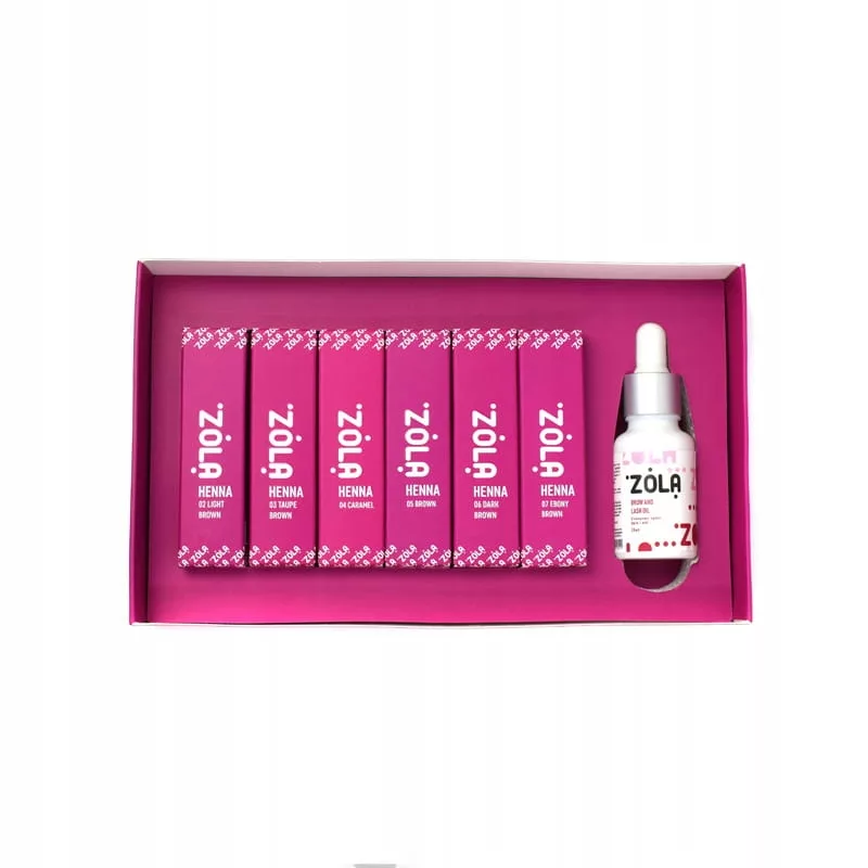 HENNA do brwi i rzęs ZOLA Brow Box 10 g. zestaw