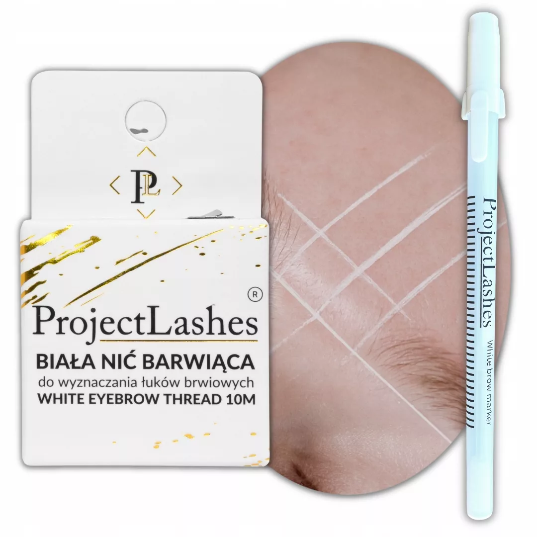 Nić do brwi CZARNA + pisak WHITE BROW MARKER