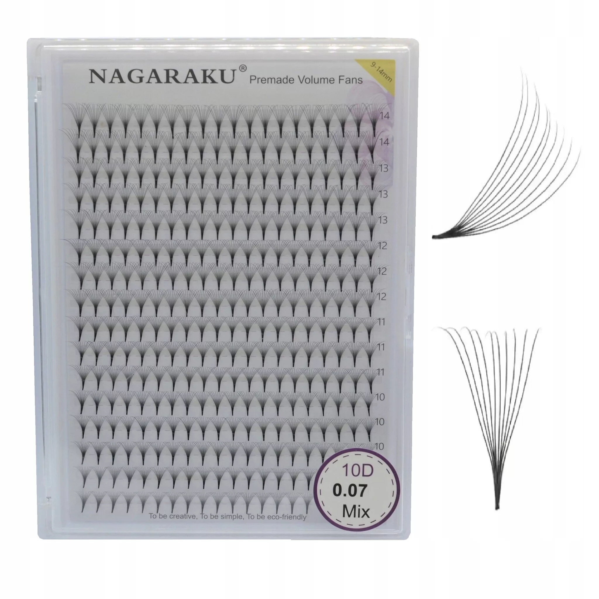 Rzęsy NAGARAKU gotowe KĘPKI C 0,07 MIX 6D 320 szt do przedłużania rzęs