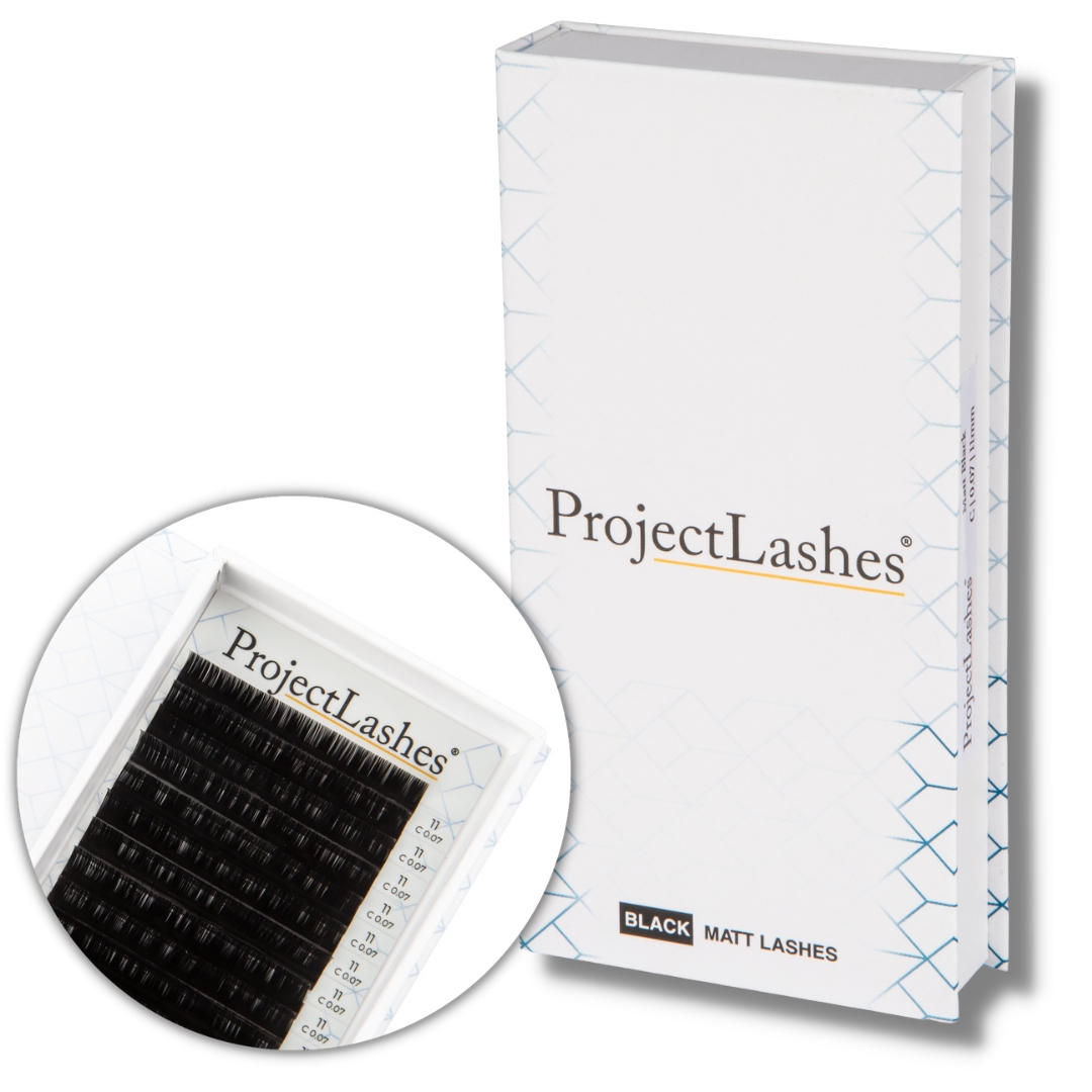 Sztuczne rzęsy do przedłużania Project Lashes D 0,10 10 mm czarne MATT