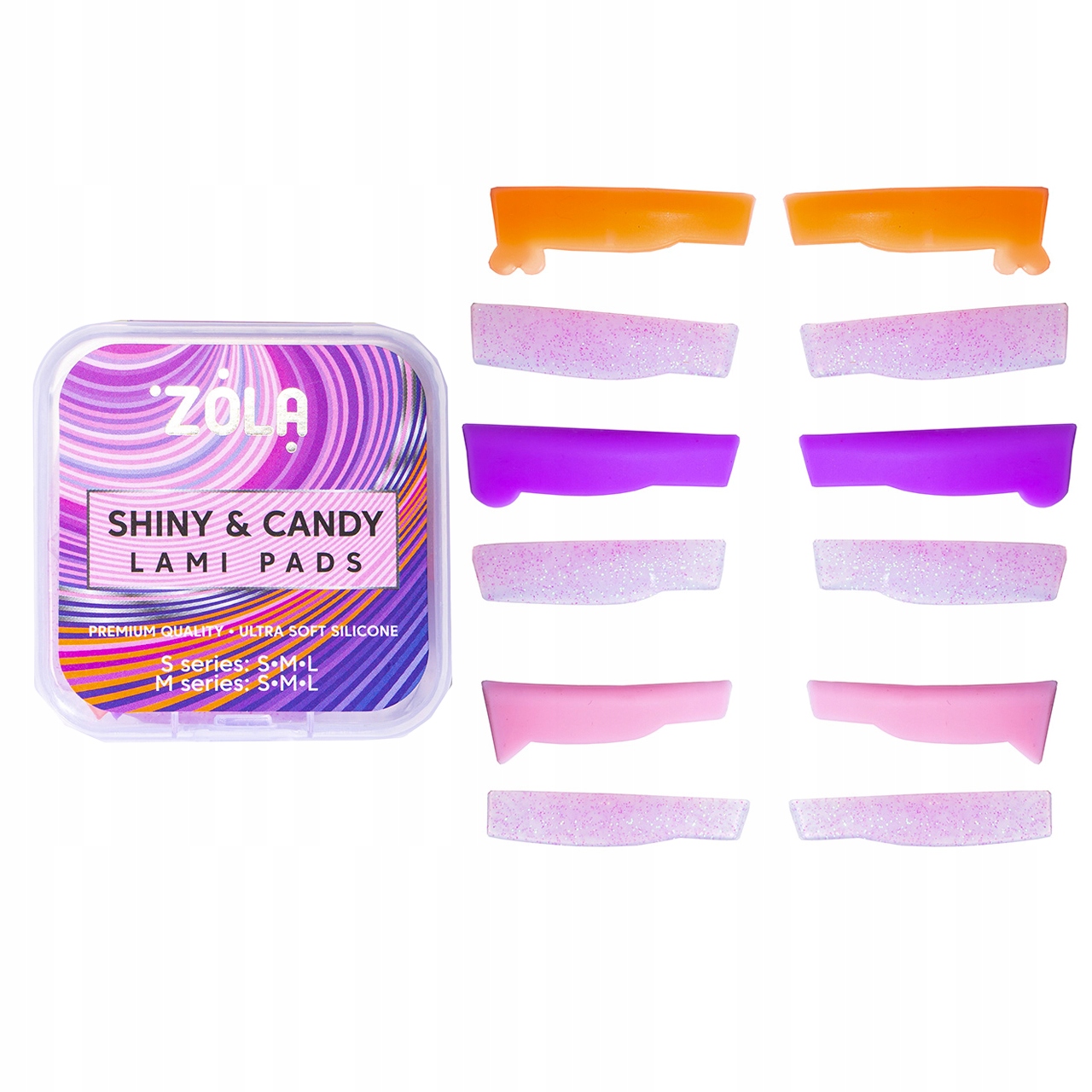 Formy silikonowe do laminacji rzęs Shiny & candy lami pads wałeczki Zola