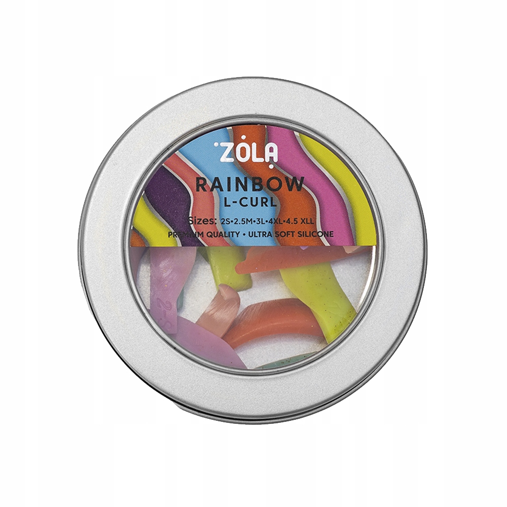 Formy silikonowe do laminacji rzęs Rainbow L curl wałeczki Zola