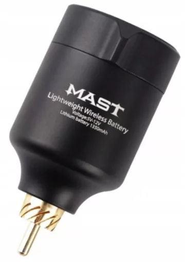 Zasilacz do maszynek do tatuażu bezprzewodowy MAST 1350mAh P-015, czarny
