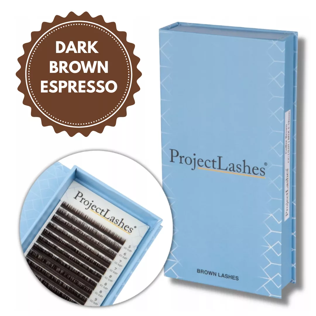 Sztuczne Rzęsy do przedłużania Project Lashes L 0,10 5-13mm Brąz ESPRESSO