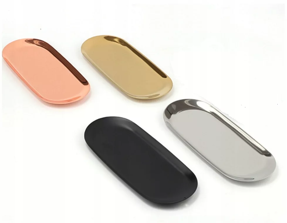Tacka Metalowa na Narzędzia Kosmetyczne Stal Nierdzewna różowa 22,7×9,5 cm