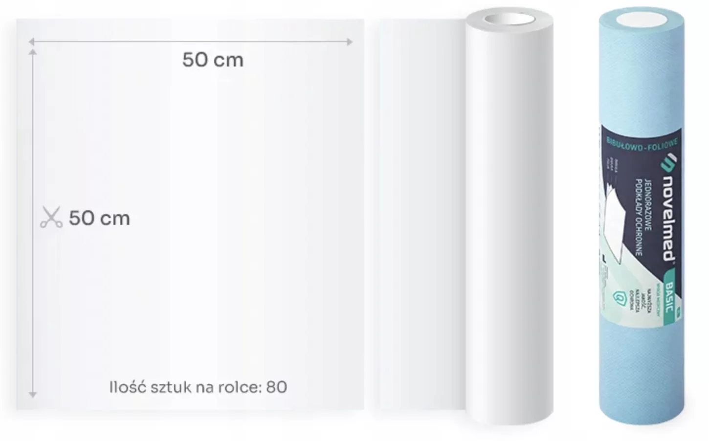 Prześcieradło podkład podfoliowany 50x50cm NIEBIESKI UNIVEL BASIC