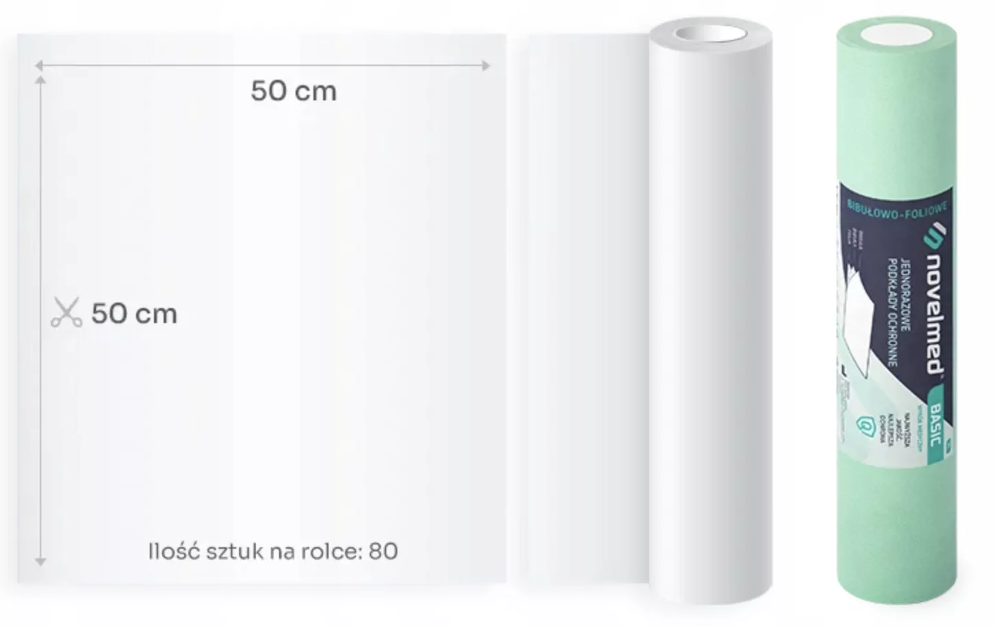 Prześcieradło podkład podfoliowany 50x50cm ZIELONY UNIVEL BASIC