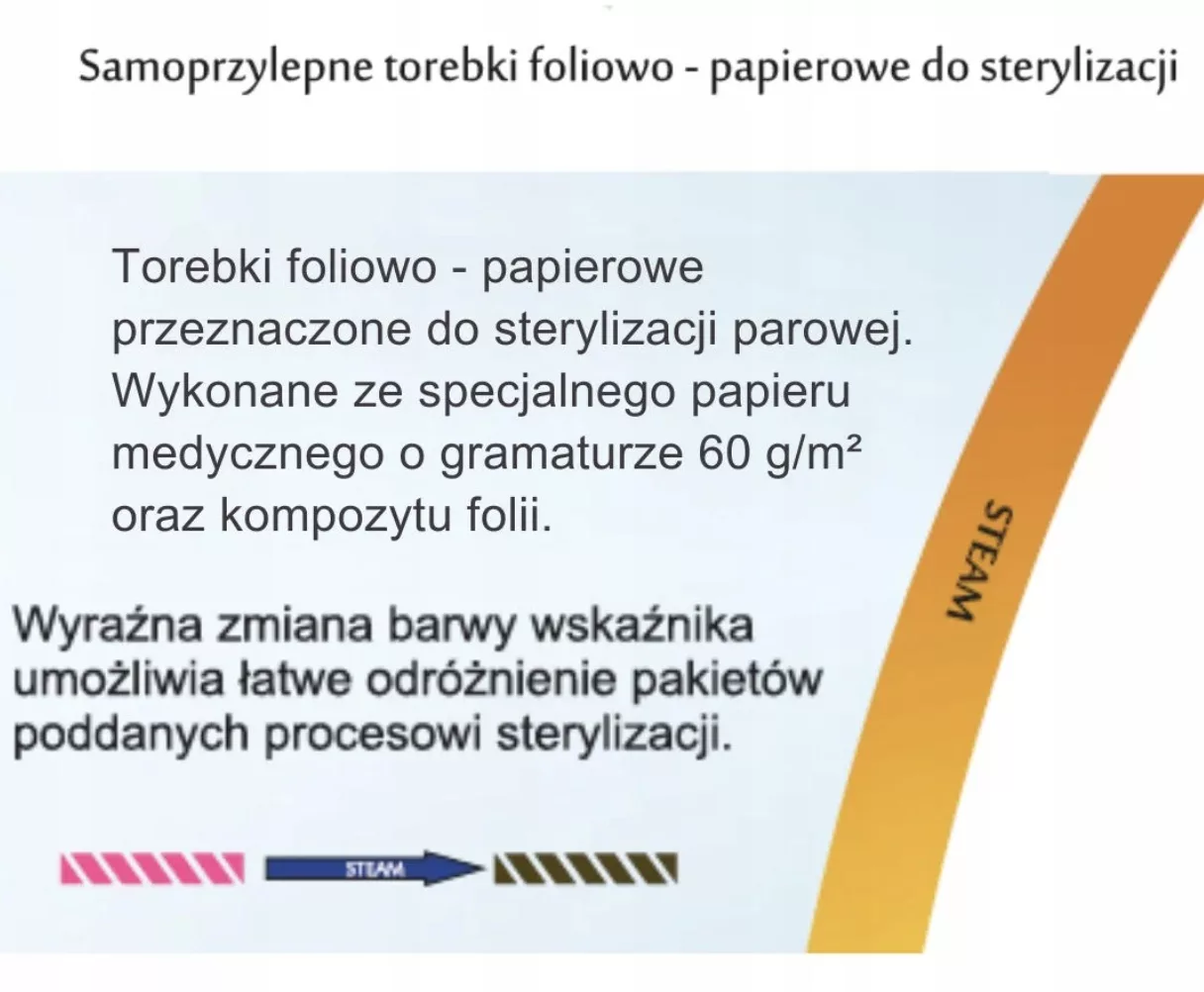 1 szt Torebka do sterylizacji 90x135mm MEDAL samoprzylepna