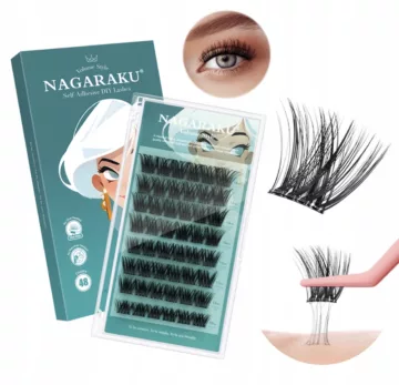 Rzęsy bondingowe NAGARAKU MIX 10-16mm DIY wielokrotnego użytku Z KLEJEM