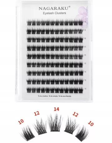 Rzęsy bondingowe NAGARAKU MIX 9-14mm 132szt kępki DIY wielokrotnego użytku