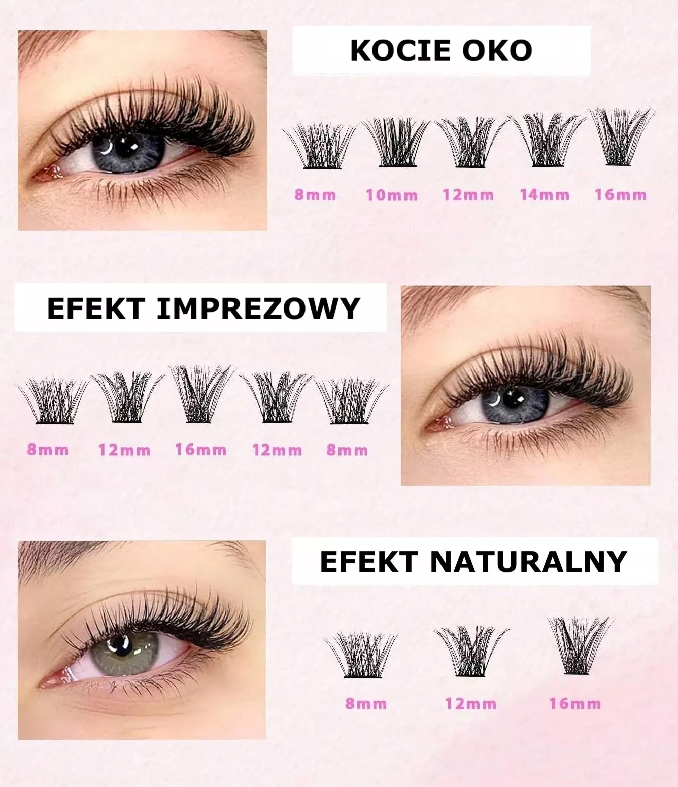Rzęsy Bondingowe 200 szt Bonding Lash Zestaw Startowy + Akcesoria