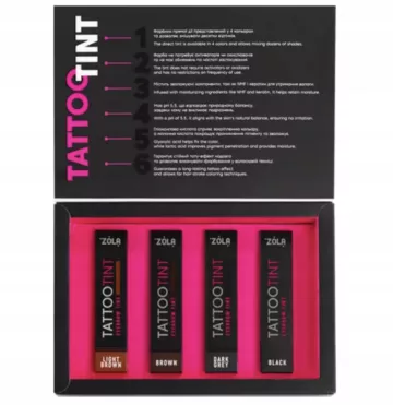 ZOLA farba farbki do brwi i rzęs Tattoo Tint ZESTAW 4x 15 ml farbka