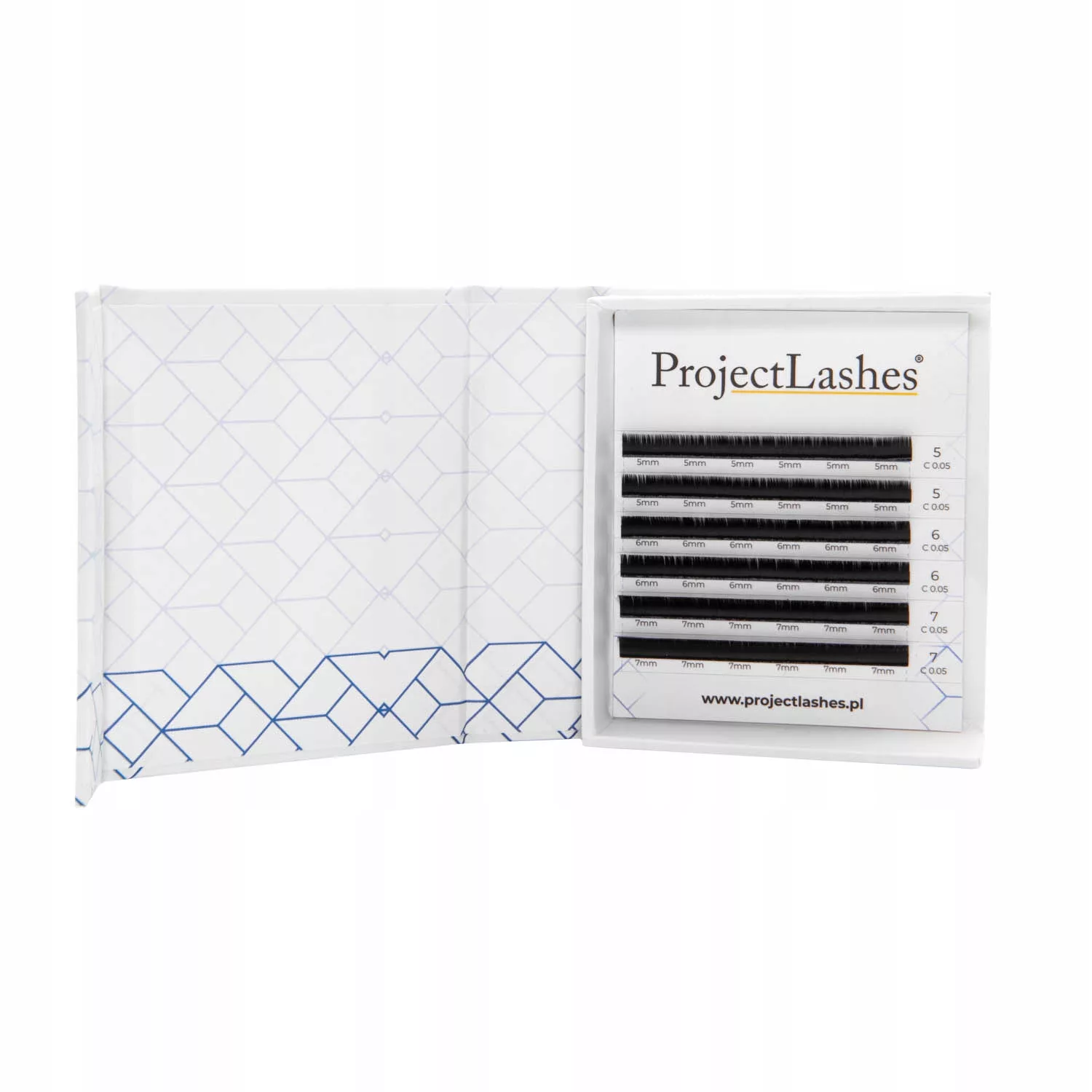 Sztuczne rzęsy do przedłużania ProjectLashes C 0,05 5-7mm czarne MIX MAT