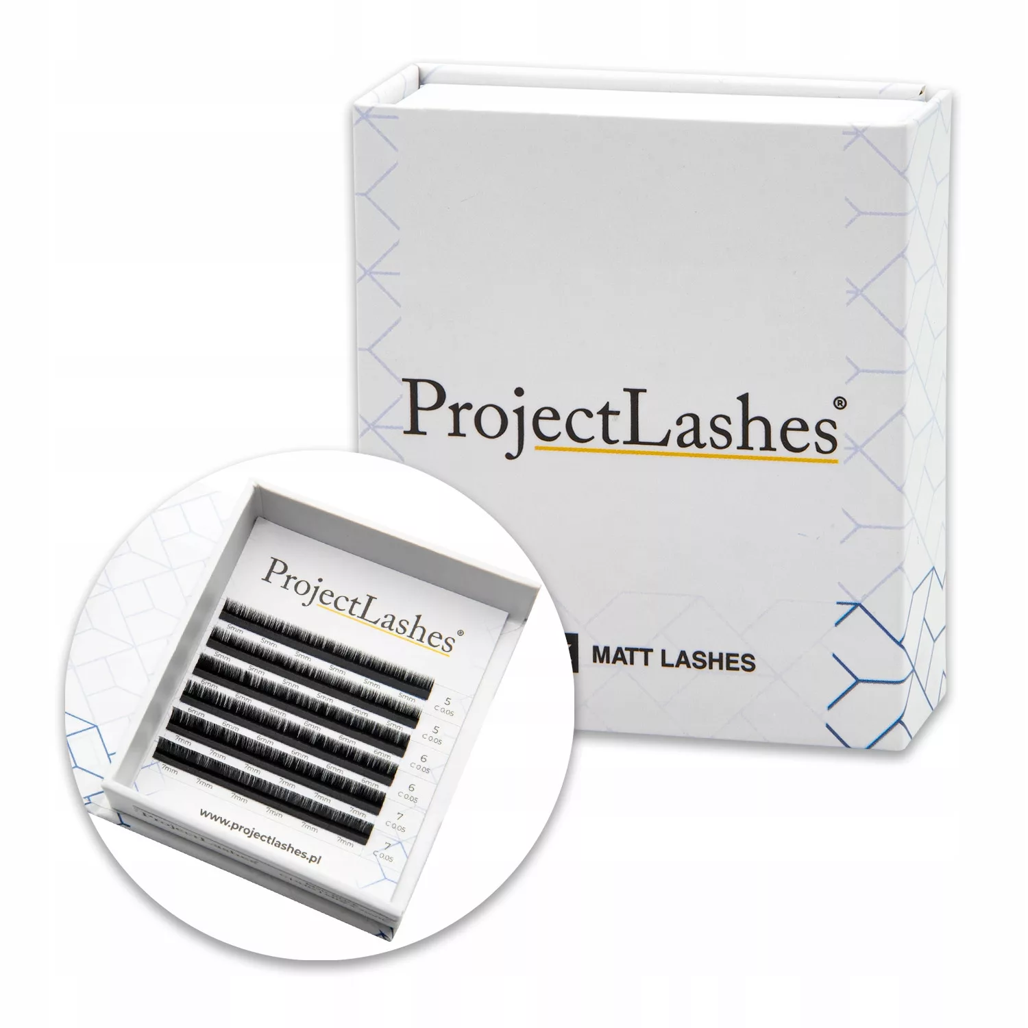 Sztuczne rzęsy do przedłużania ProjectLashes D 0,10 5-7mm czarne MIX MAT