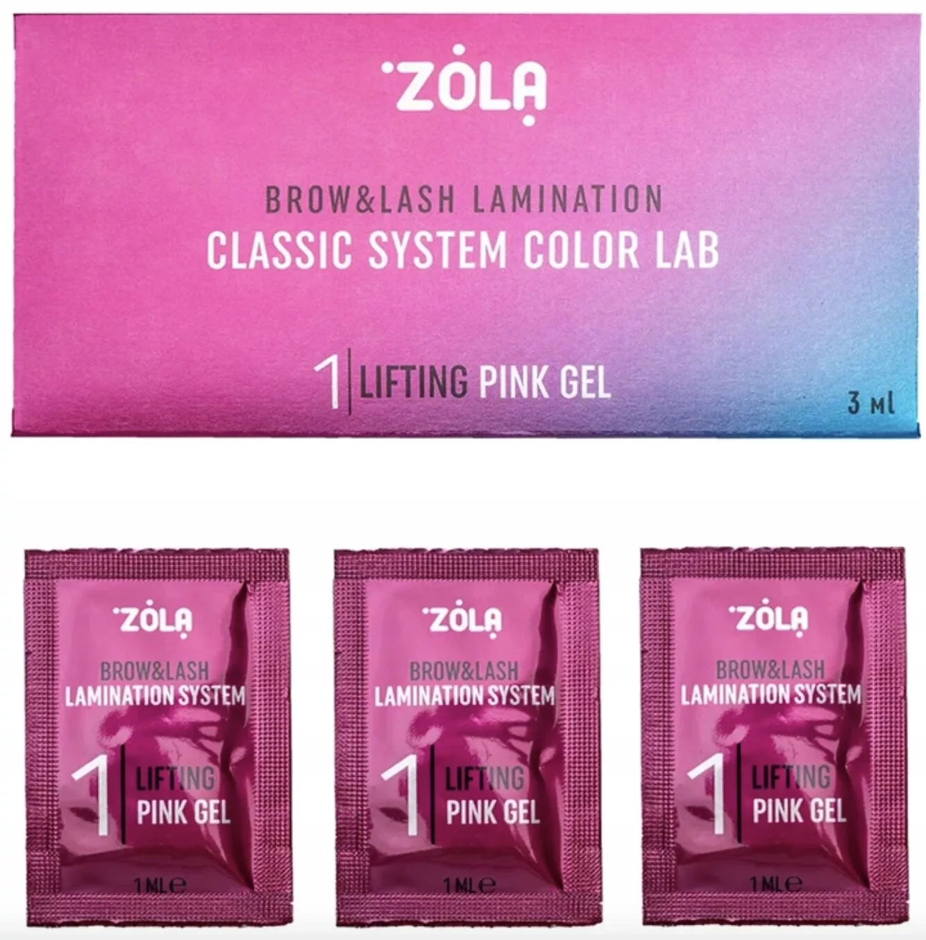 Żel do laminacji rzęs i brwi ZOLA Color Lab 01 Lifting Pink Gel 10 ml