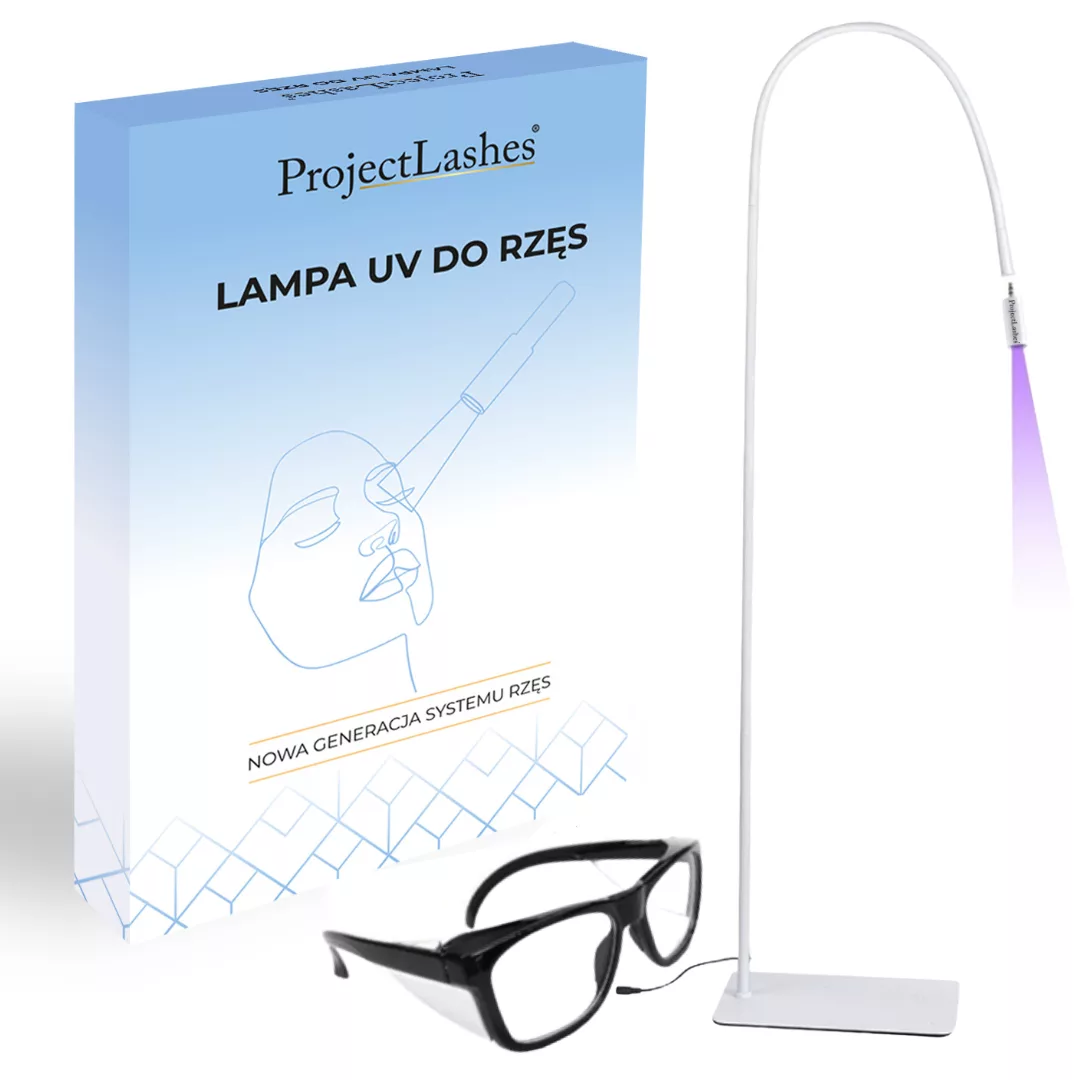 Lampa UV do przedłużania rzęs ProjectLashes + okulary BIAŁA