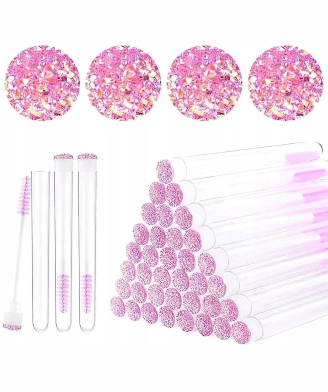 Szczoteczka do rzęs spiralka 10 szt W TUBCE BROKAT szczoteczki dla klientek