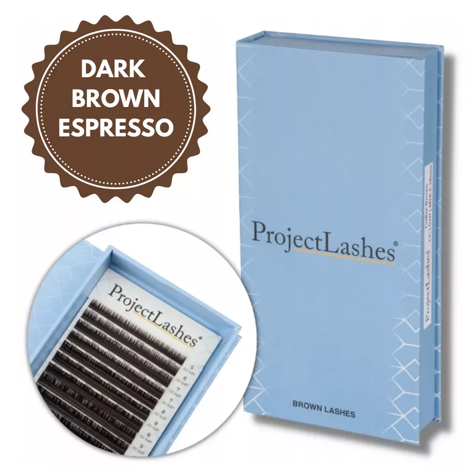 Rzęsy Project Lashes D 0,07 13 mm CIEMNY brąz Espresso