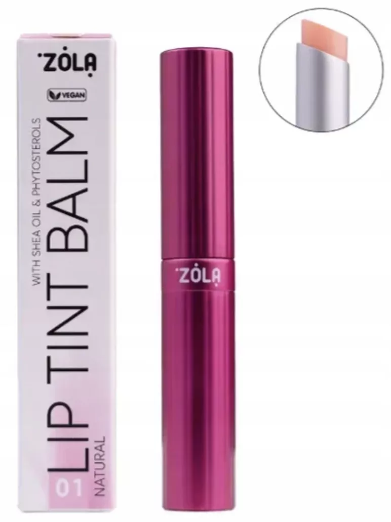 ZOLA Tonujący balsam do ust szminka 02 Brzoskwiniowy Naturalny 3g