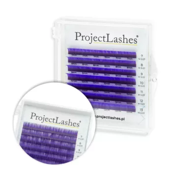 Rzęsy kolorowe ProjectLashes LILAC MIX 7-13 mm
