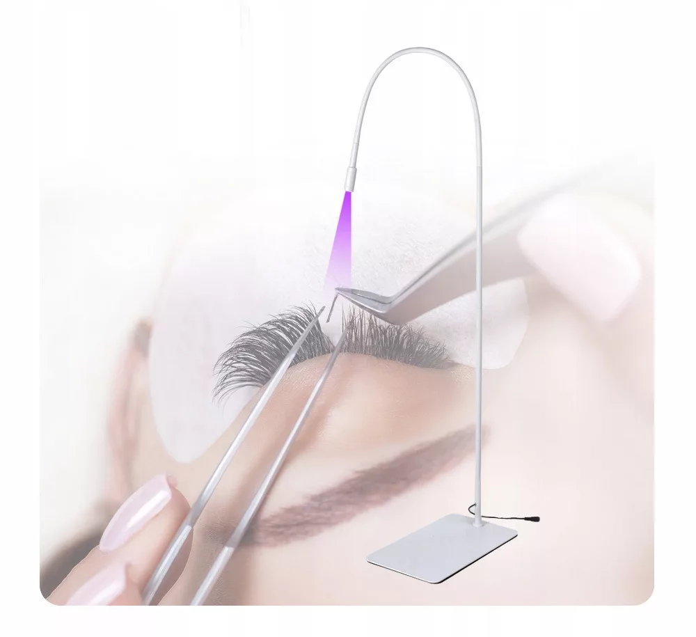 Zestaw Lampa UV do przedłużania rzęs – okulary klej płatki pod oczy taśma