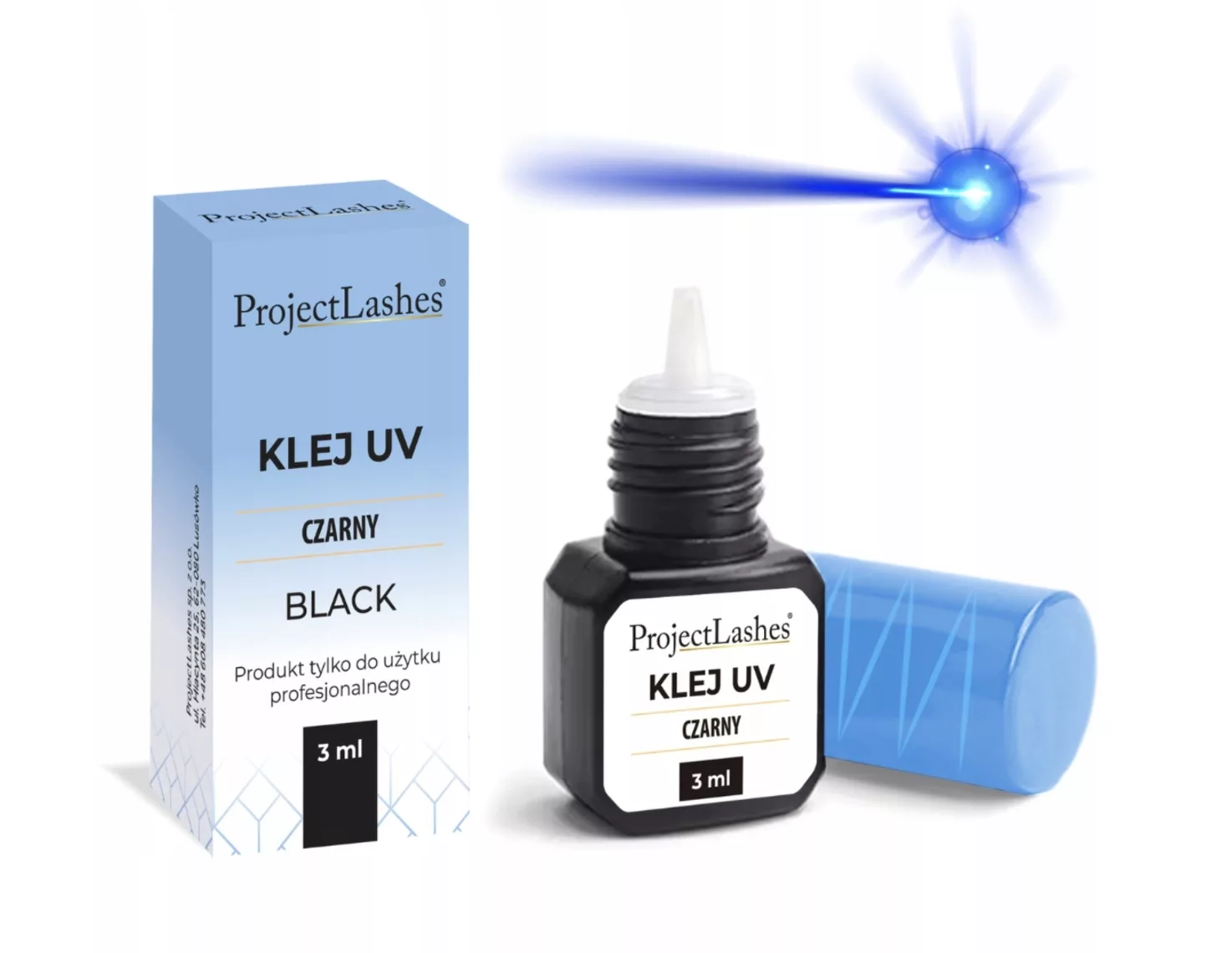 Zestaw Lampa UV do przedłużania rzęs – okulary klej płatki pod oczy taśma