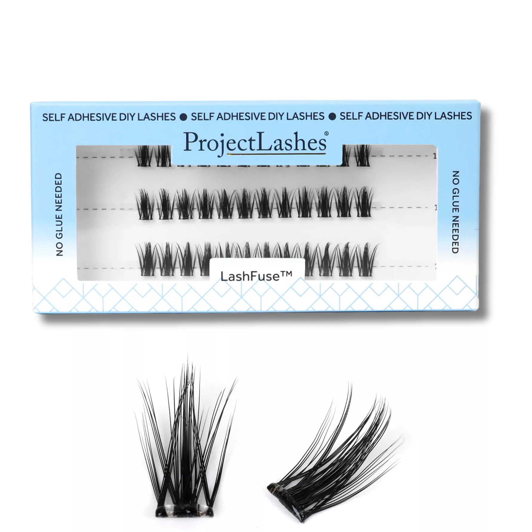 Rzęsy bondingowe ProjectLashes LashFuse DIY mix 10-12-14mm Z KLEJEM cluster