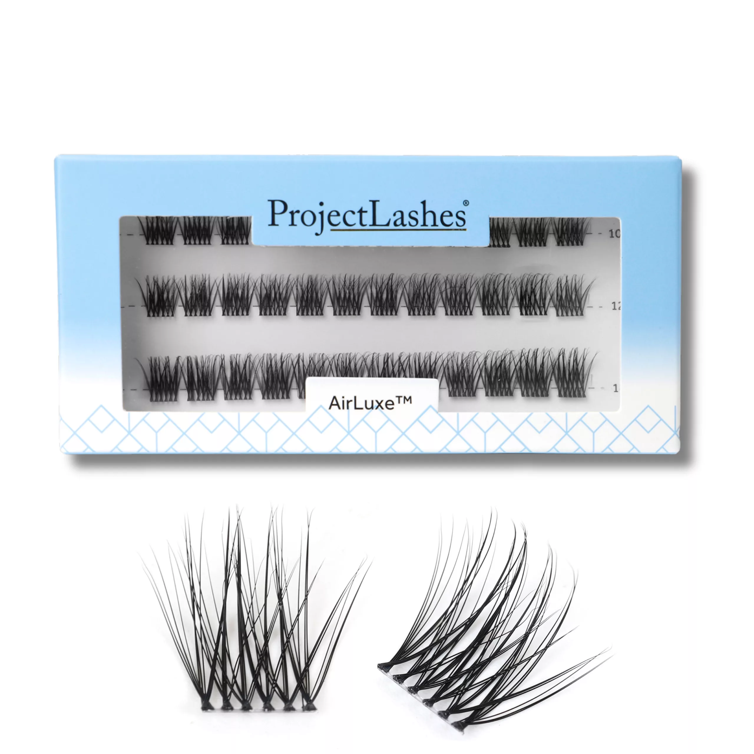 Rzęsy bondingowe ProjectLashes VelvetBond DIY mix 10-12-14mm CLASSIC cluster