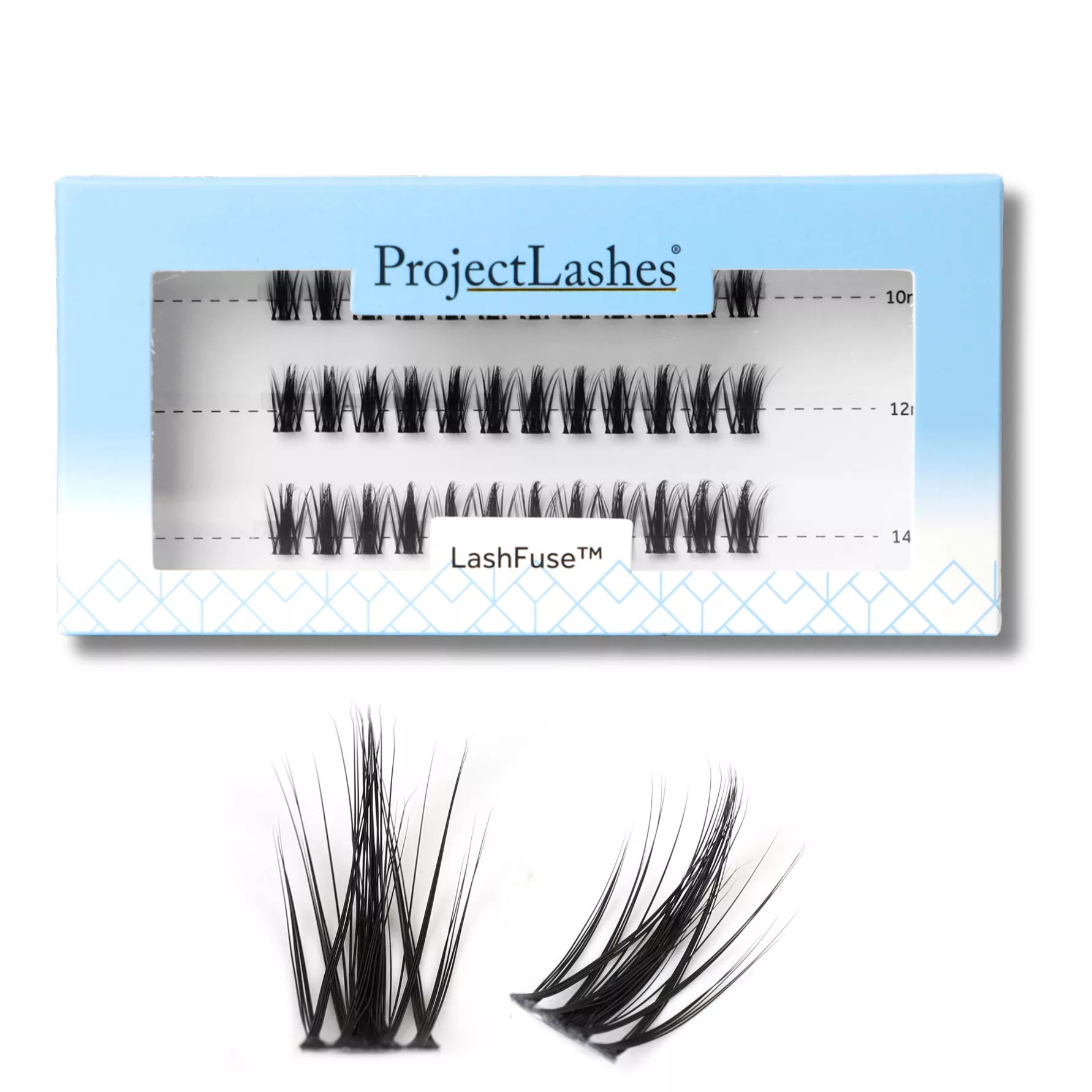 Rzęsy bondingowe ProjectLashes LashFuse DIY mix 10-12-14mm CLASSIC cluster
