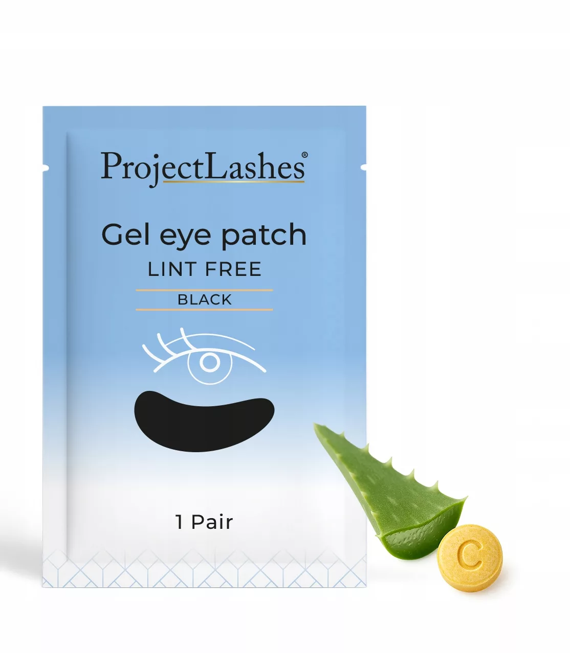 100 szt Czarne płatki hydrożelowe pod oczy do przedłużania rzęs metodą UV