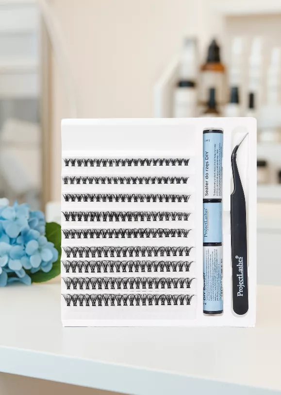 Rzęsy bondingowe DIY ProjectLashes 40D bond & seal akcesoria CLUSTER