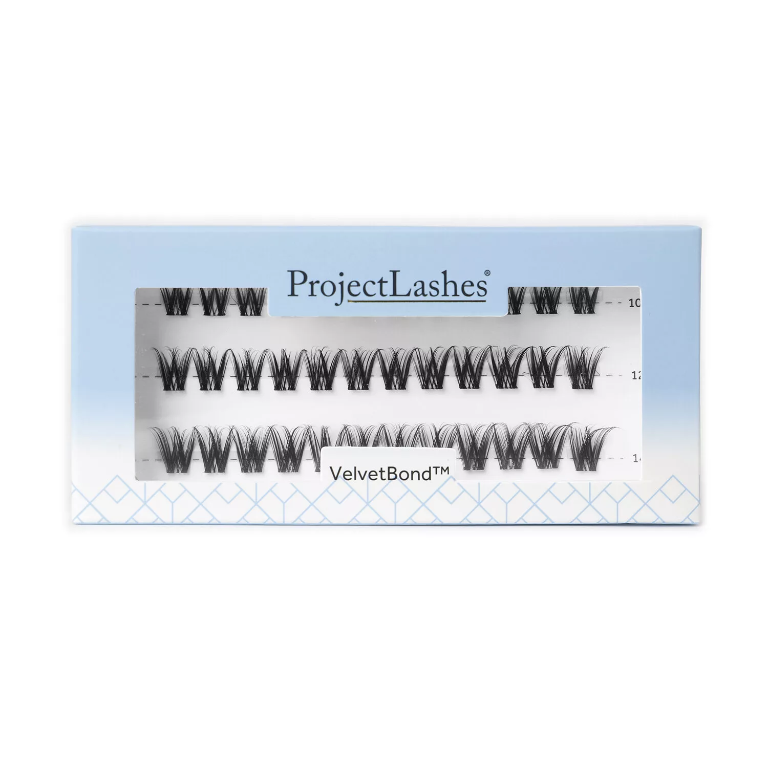 Rzęsy bondingowe ProjectLashes VelvetBond DIY mix 10-12-14mm CLASSIC cluster