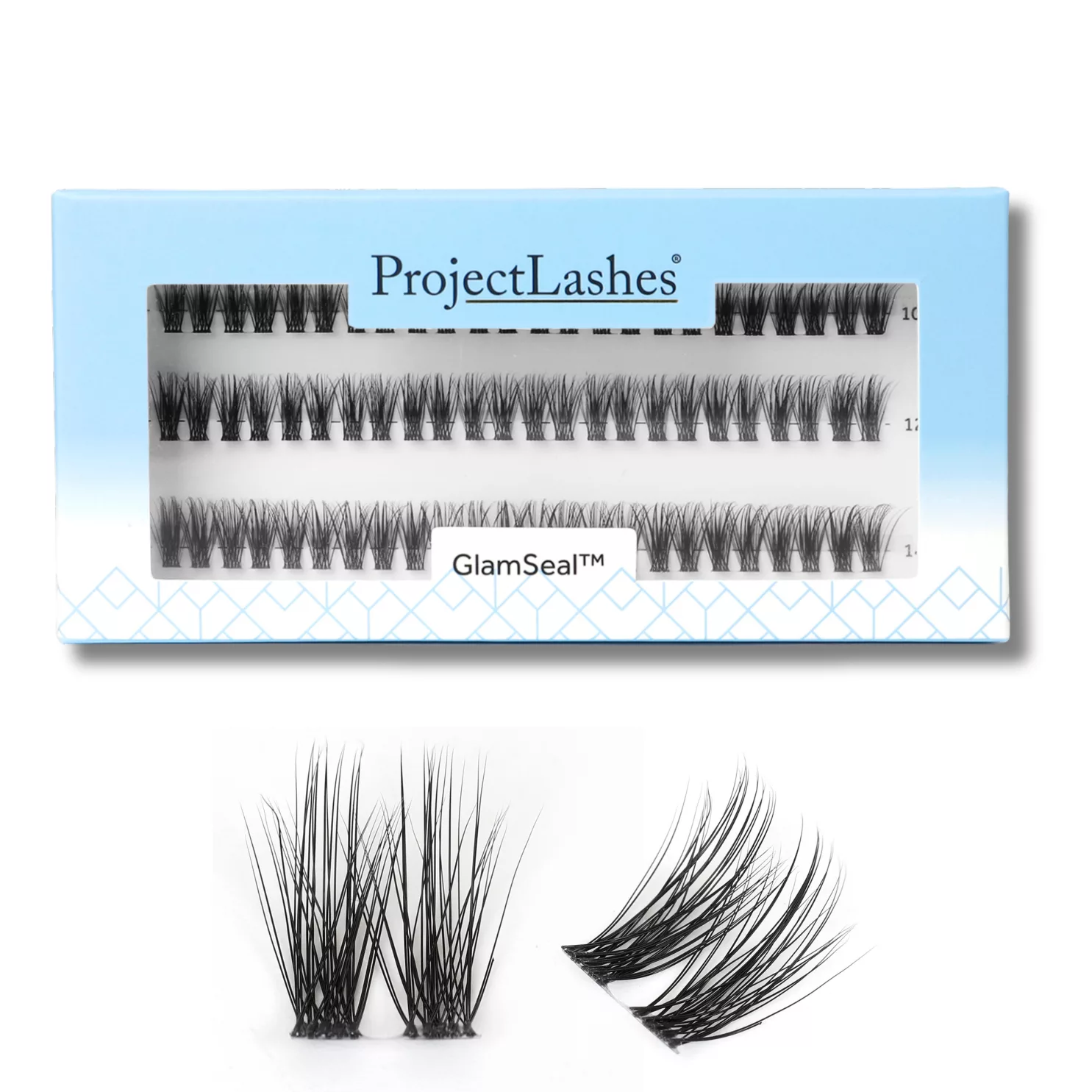 Rzęsy bondingowe ProjectLashes VelvetBond DIY mix 10-12-14mm CLASSIC cluster