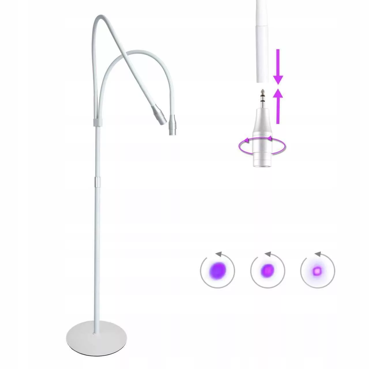 PODWÓJNA Lampa UV do przedłużania rzęs ProjectLashes + okulary BIAŁA