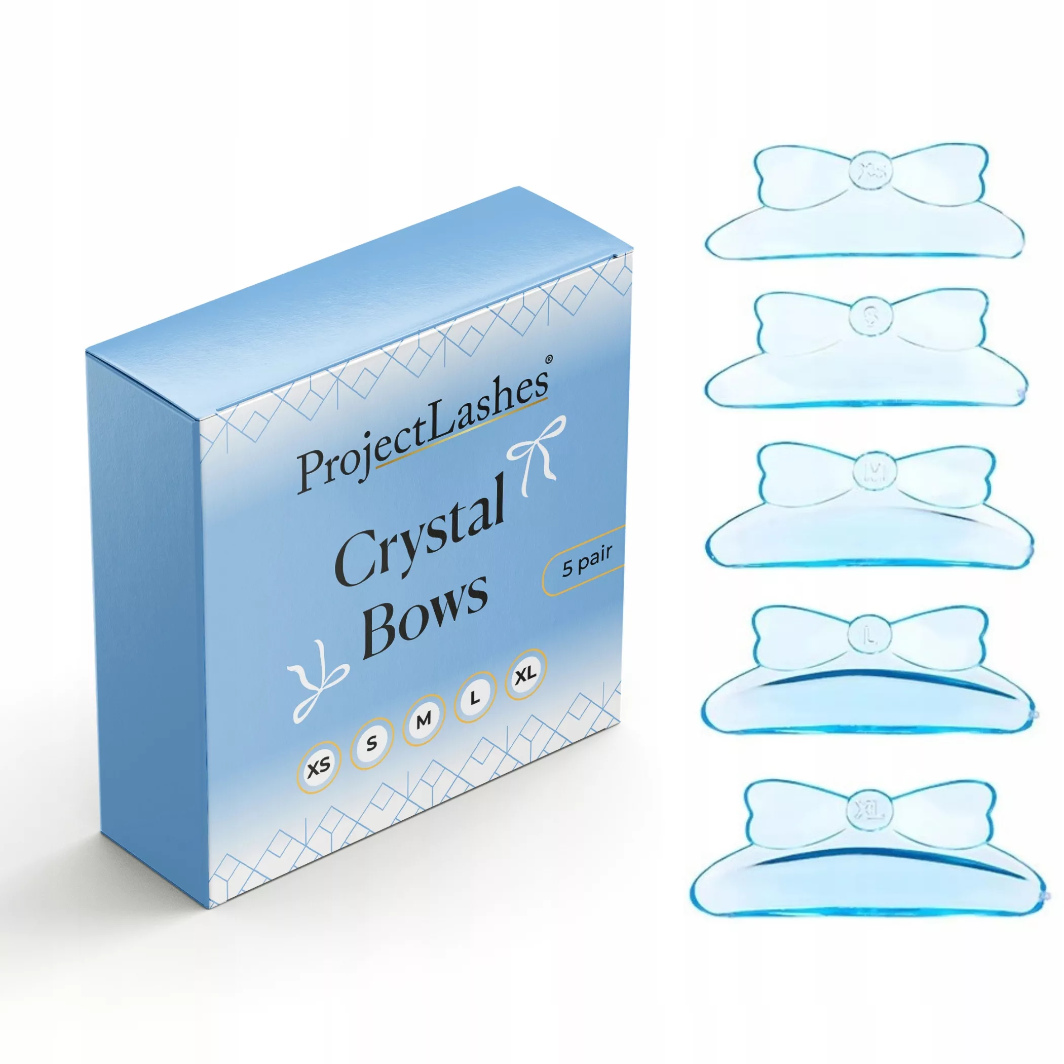 Silikonowe wałeczki wałki do liftingu rzęs ProjectLashes Cristal Bows 5 par