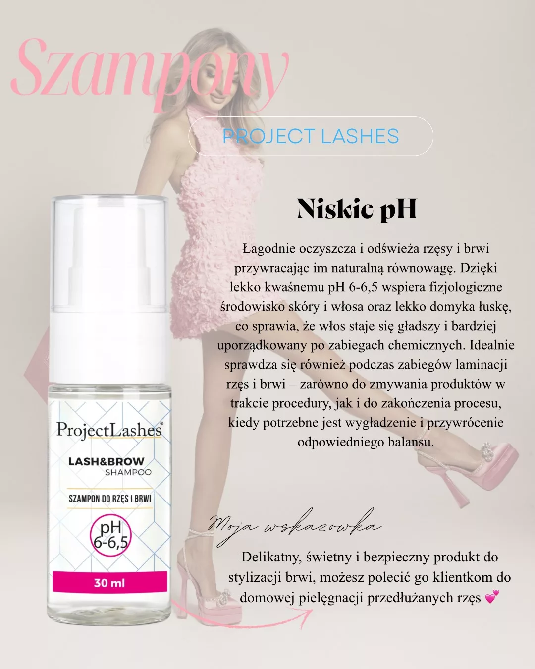 ProjectLashes Profesjonalny szampon do rzęs i brwi 30 ml NISKIE pH 6-6,5
