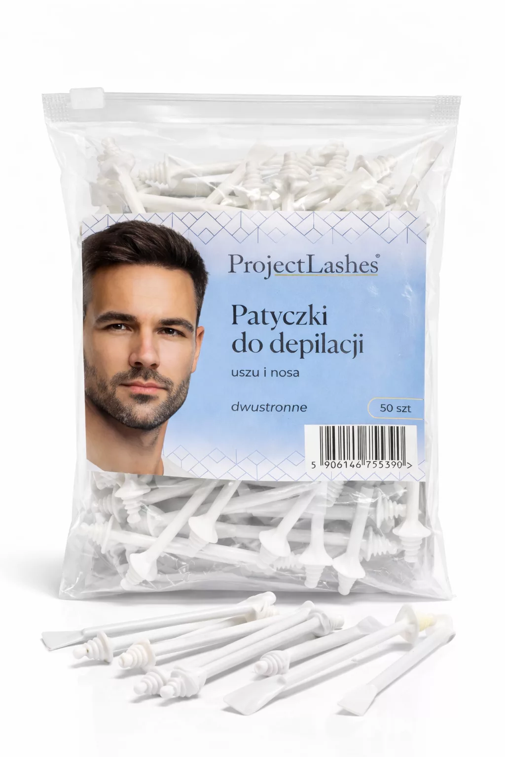 Patyczki higieniczne do depilacji uszu nosa wosk depilacja 50 sztuk