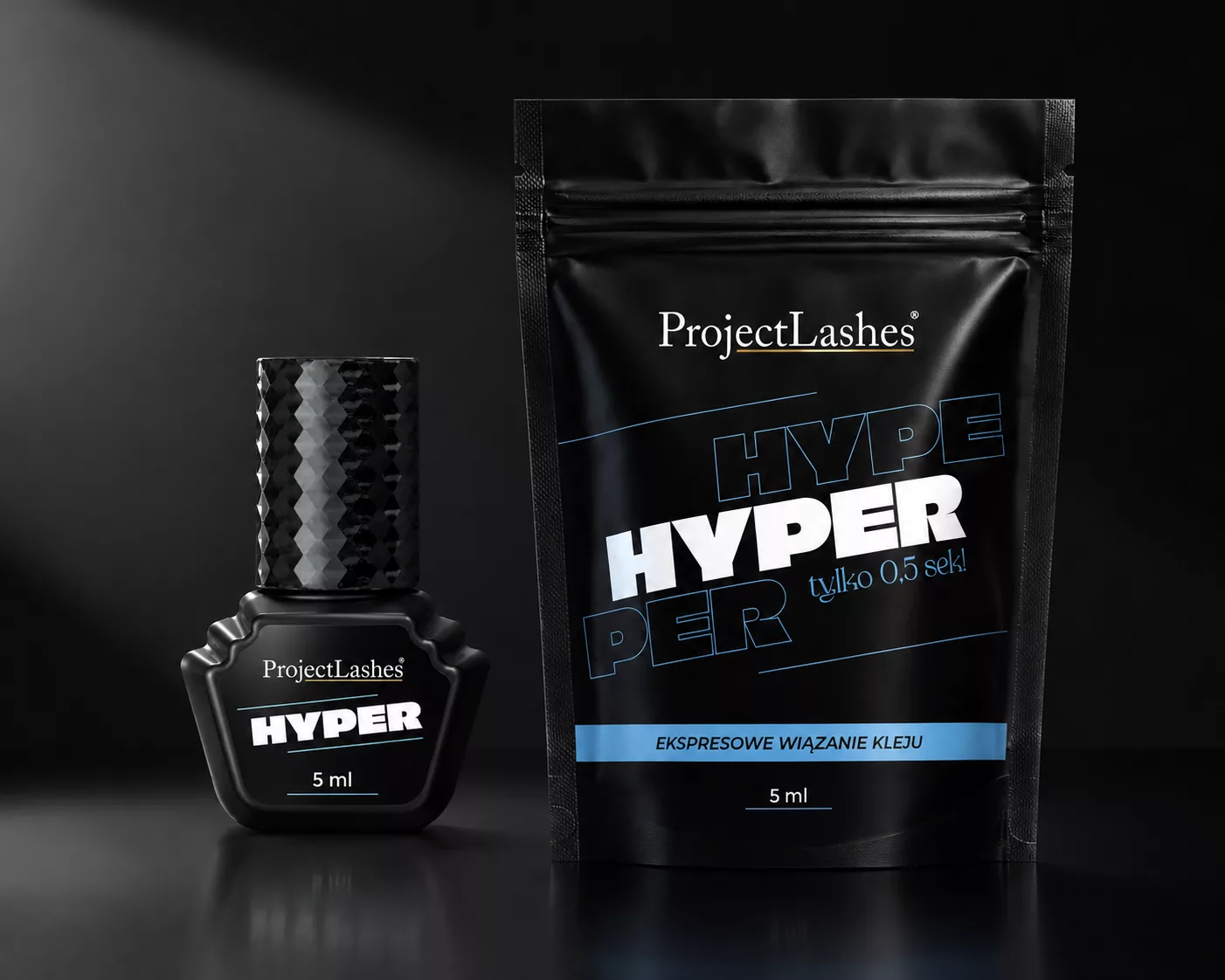 Klej do przedłużania rzęs ProjectLashes HYPER 5ml mega mocny szybki 0,5 sek
